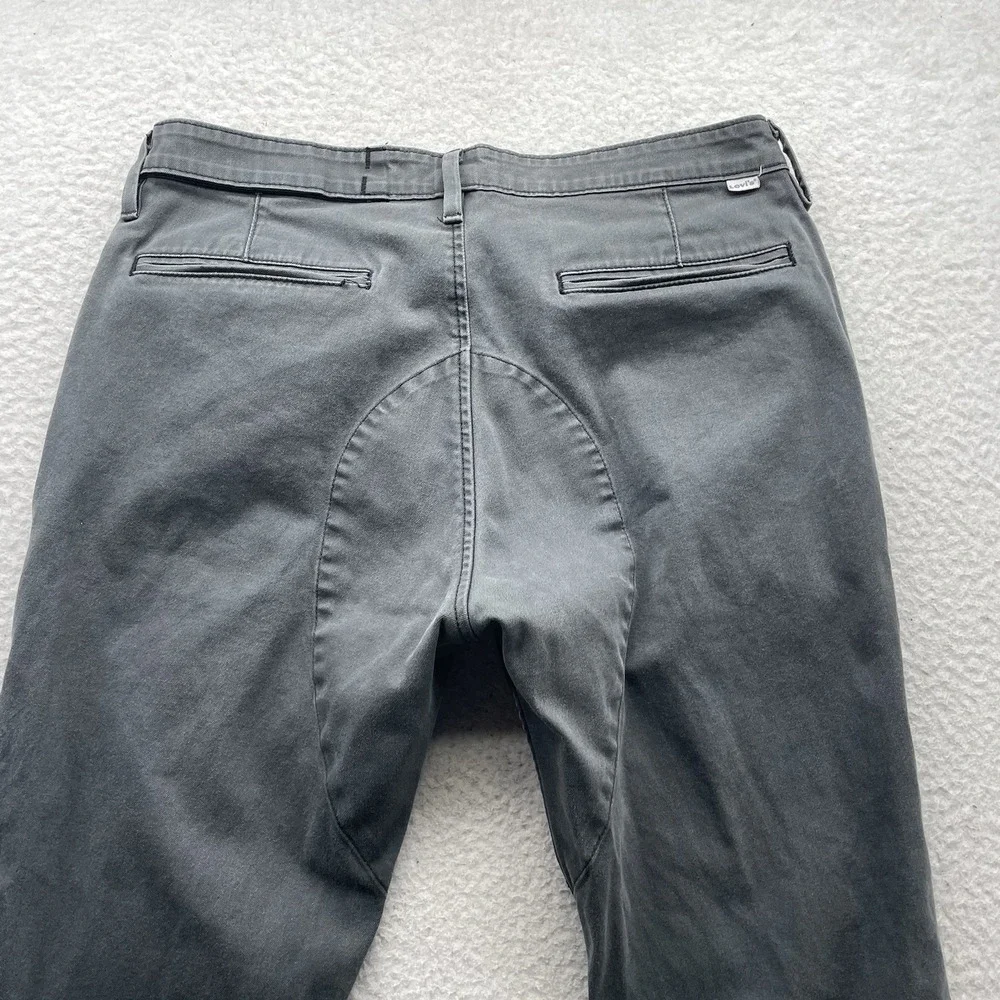 Levi's Chino Pants Mens 36x29 (Tag 36x30) Gray Stretch Gusset White Tab Workwear